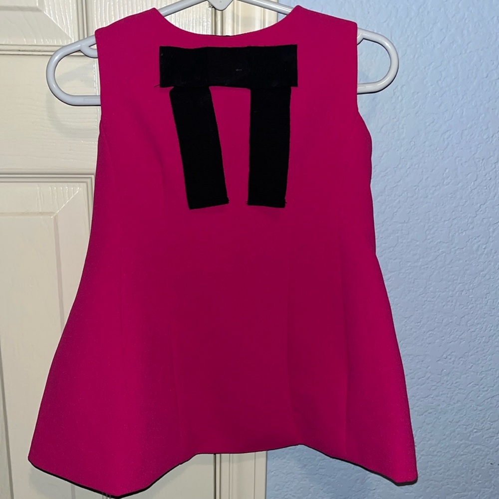 Hot Pink Asymmetrical Sleeveless Tank Dress with Sailor Collar